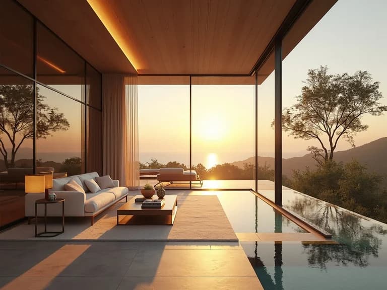 Modern luxury villa interior visualization