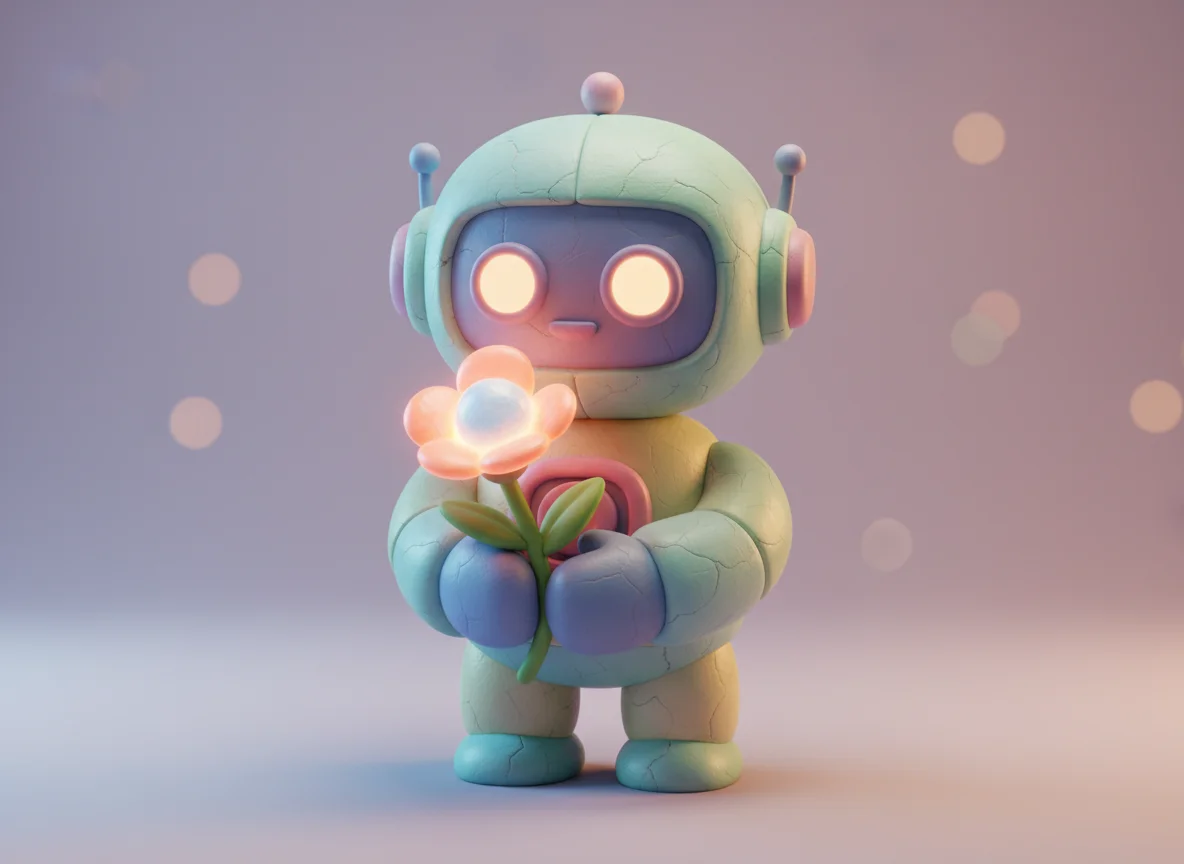 AI 3D Cute Robot Character Design