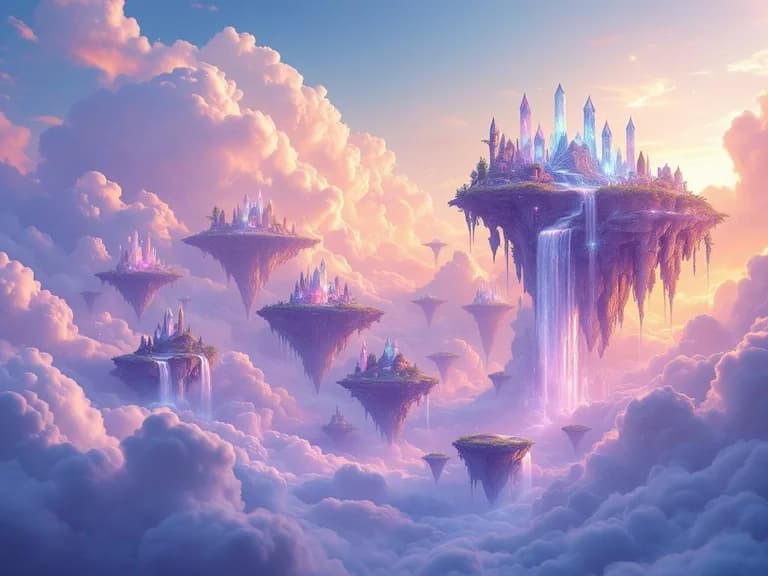 Fantasy floating islands concept art